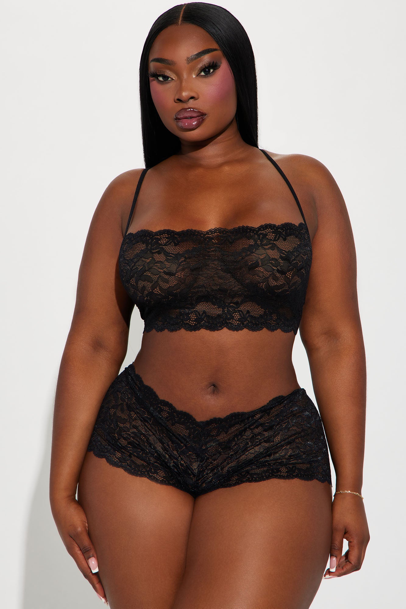 Sultry Moments Lace 2 Piece Set - Black - Image 4