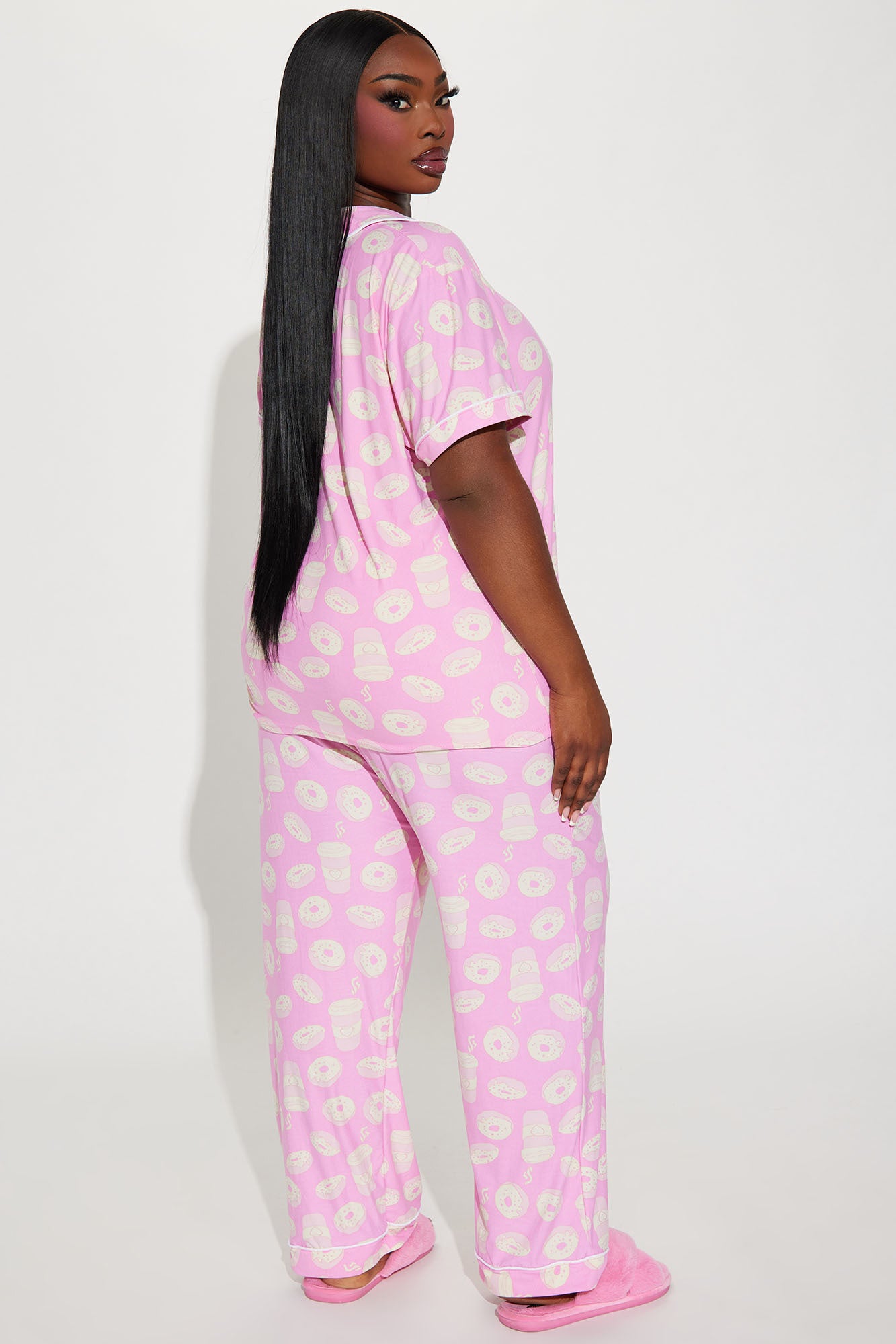 Coffee And Donuts PJ Pant Set - Pink - Image 6