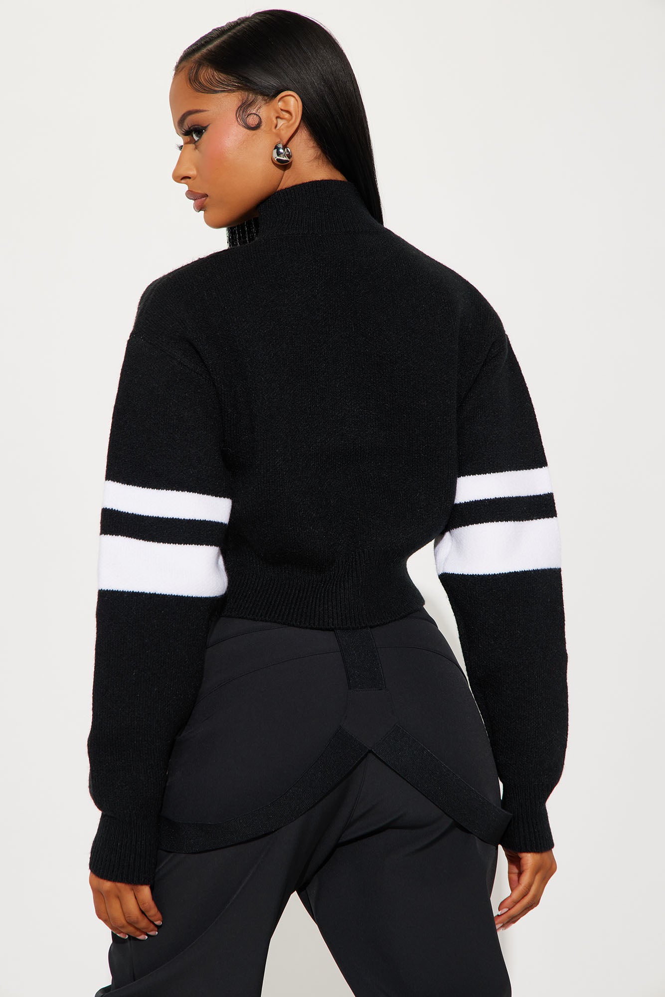 Snow Bunny Cropped Sweater - Black - Image 6