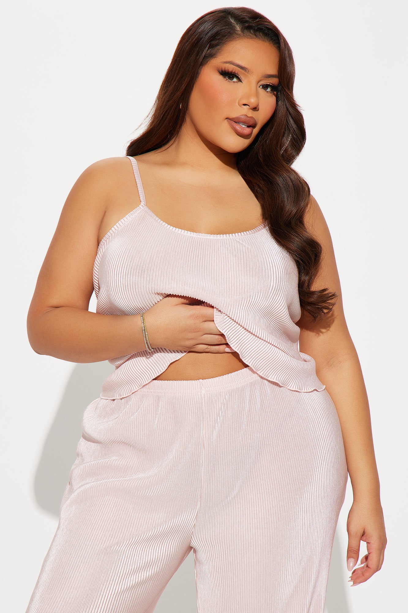 Always Bedtime Plisse PJ Pant Set - Pink - Image 5