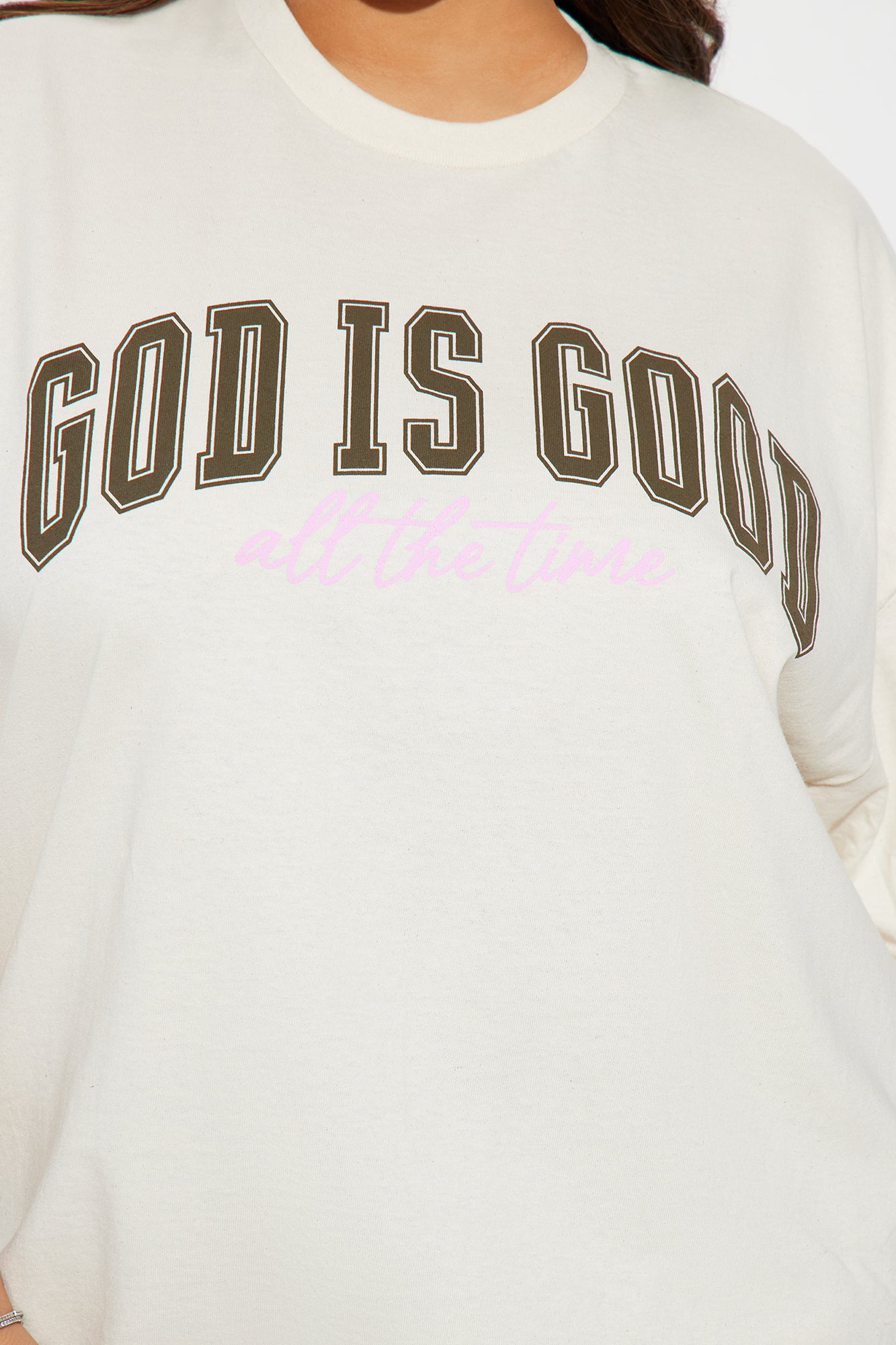 God Is Good Oversized Tee - Natural - Image 6