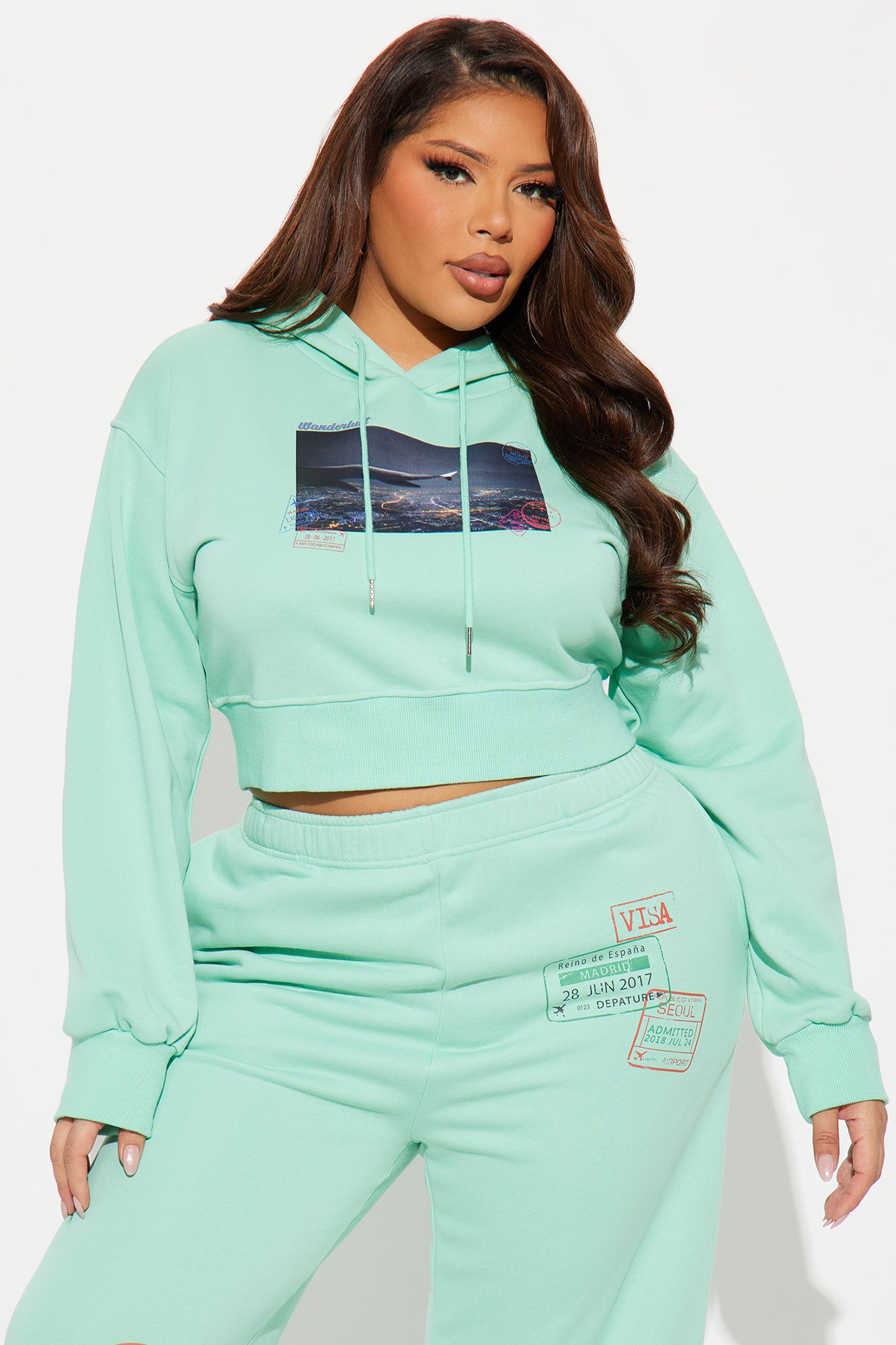 Airport Fit French Terry Pant Set - Mint - Image 8