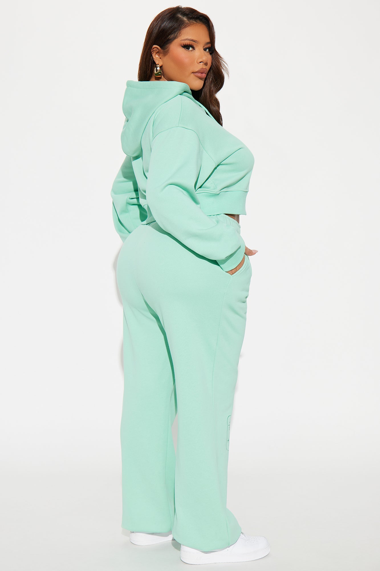 Airport Fit French Terry Pant Set - Mint - Image 11