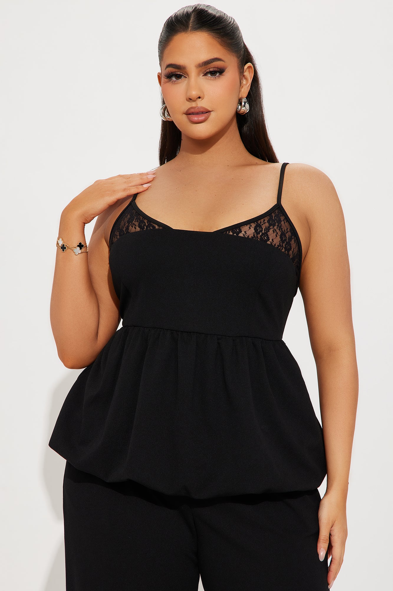 Mabel Peplum Pant Set - Black - Image 5
