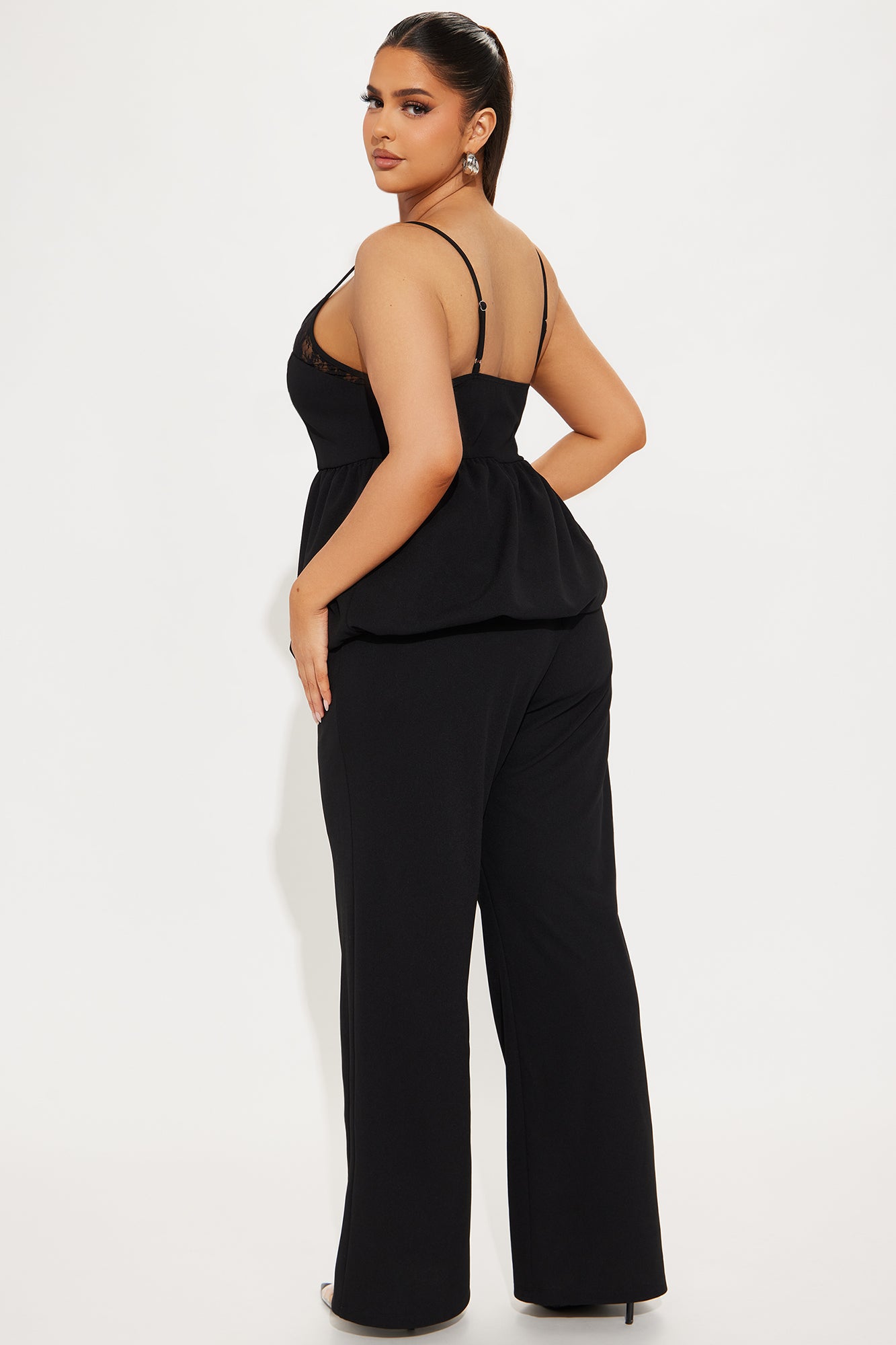 Mabel Peplum Pant Set - Black - Image 6