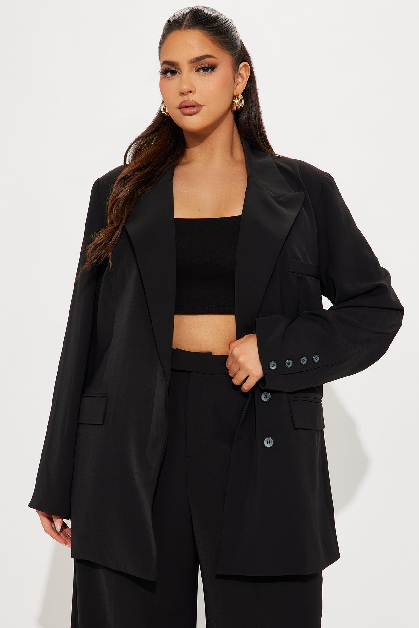 High Returns Oversized Blazer - Black - Image 5