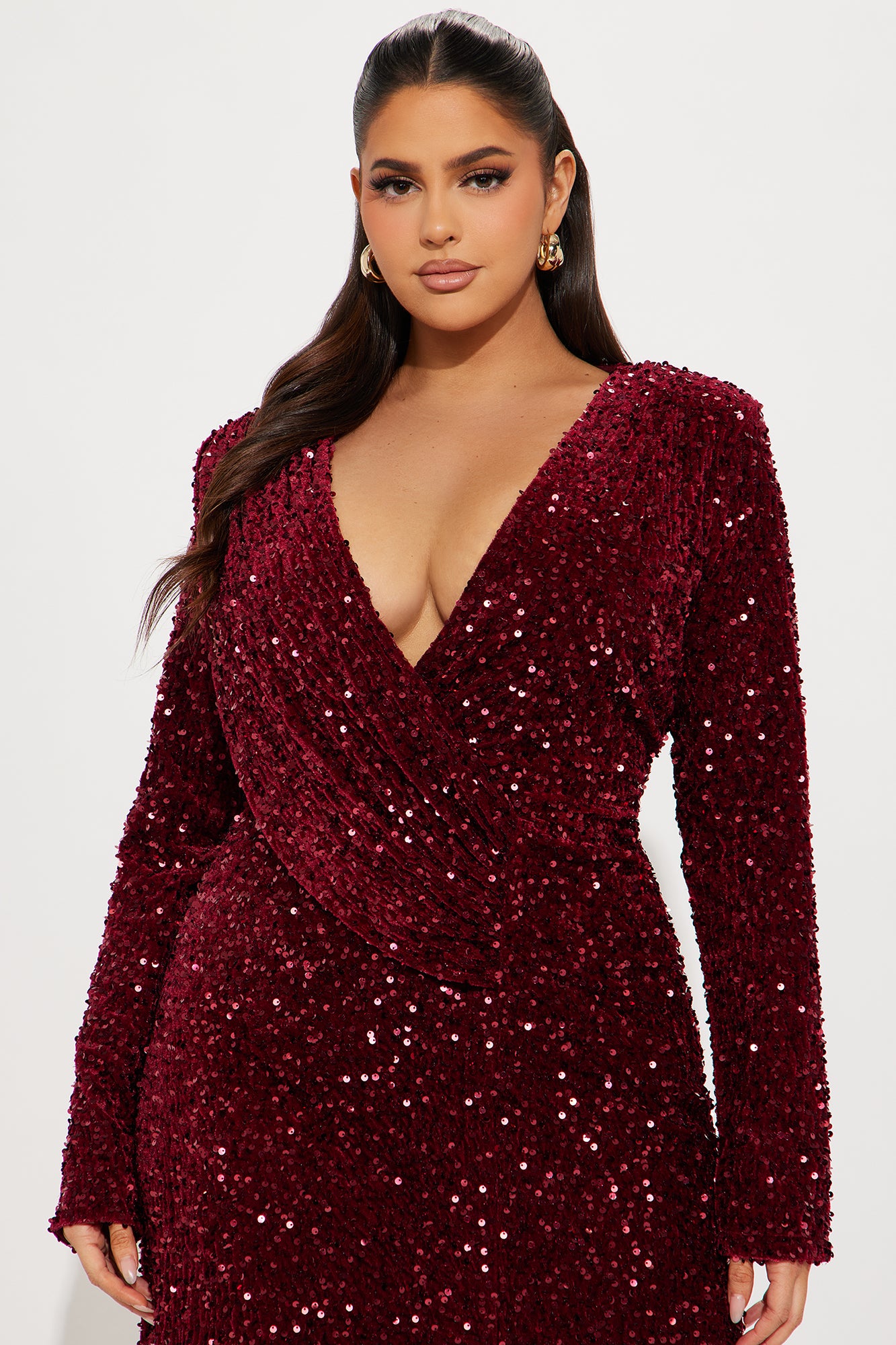 Ricky Sequin Maxi Dress - Wine - Image 5