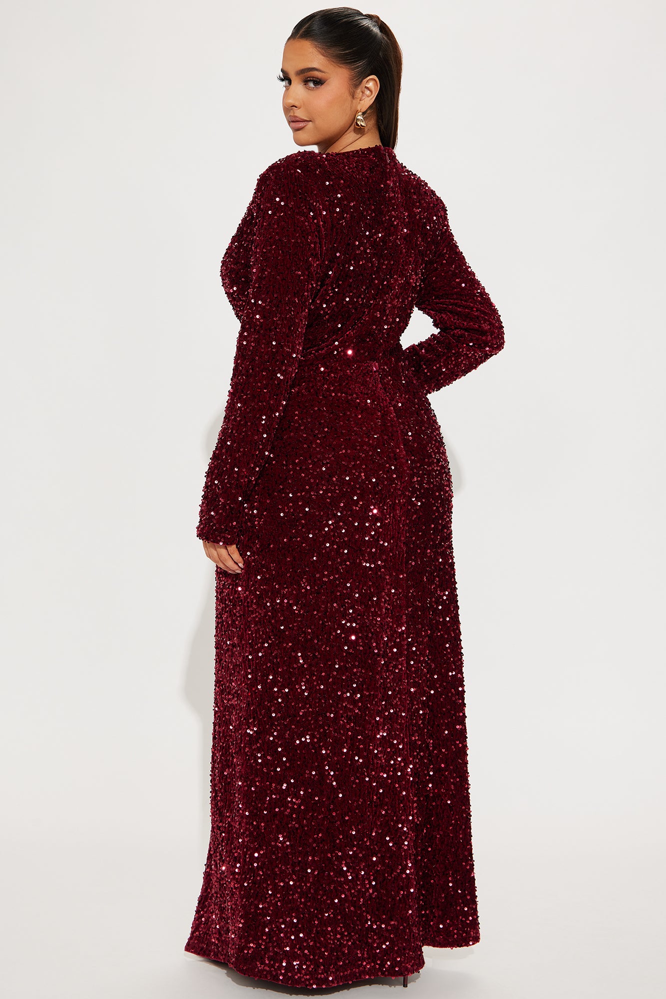 Ricky Sequin Maxi Dress - Wine - Image 6