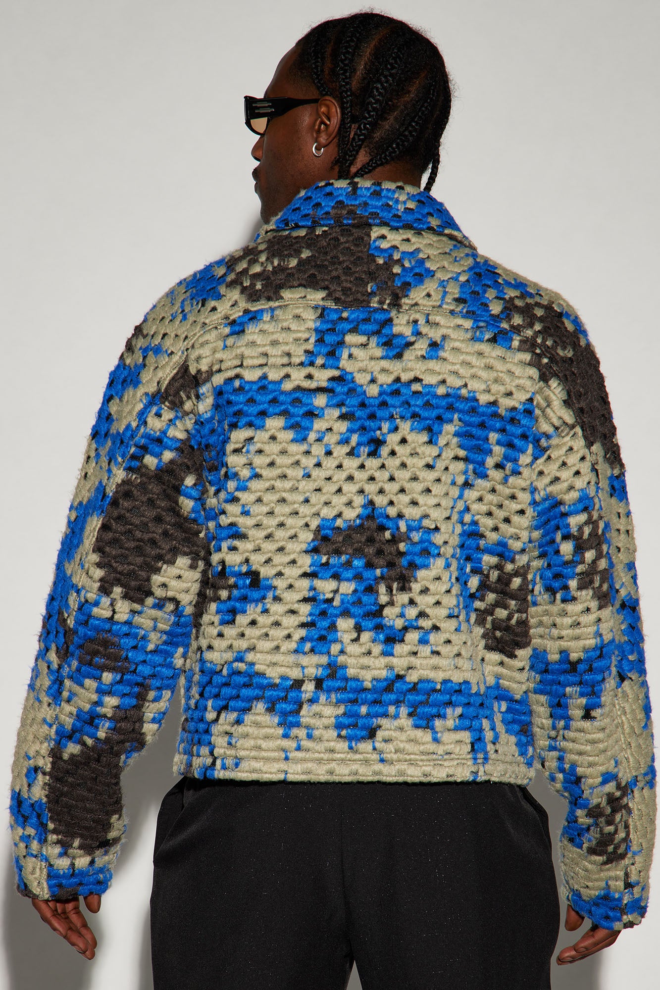 Newbury Jacquard Cropped Jacket - Blue/combo - Image 4