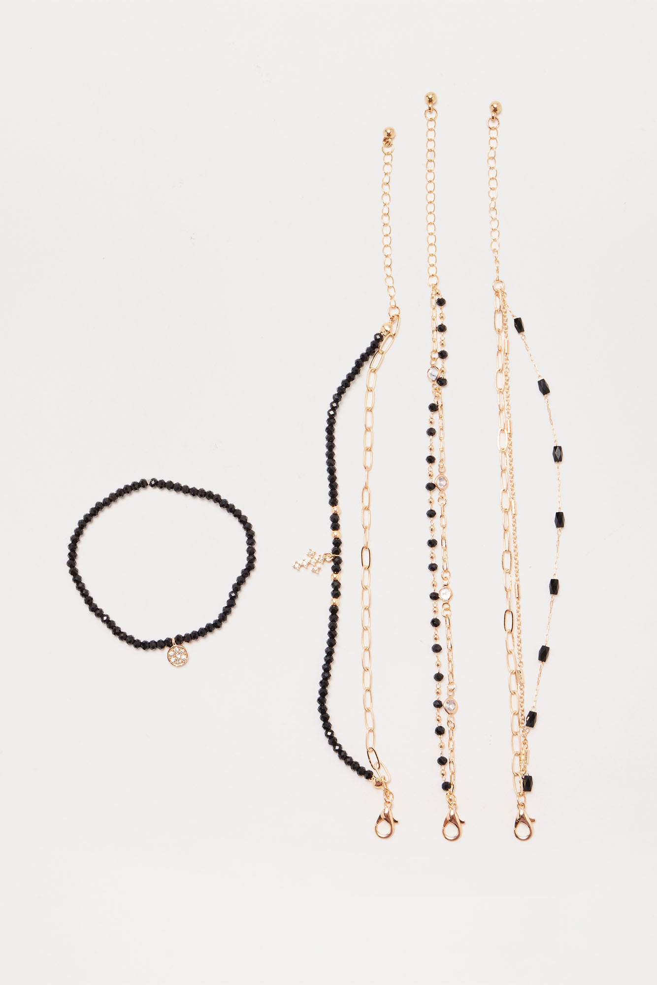 Amelia 4 Piece Bracelet Set - Gold/Black - Image 3