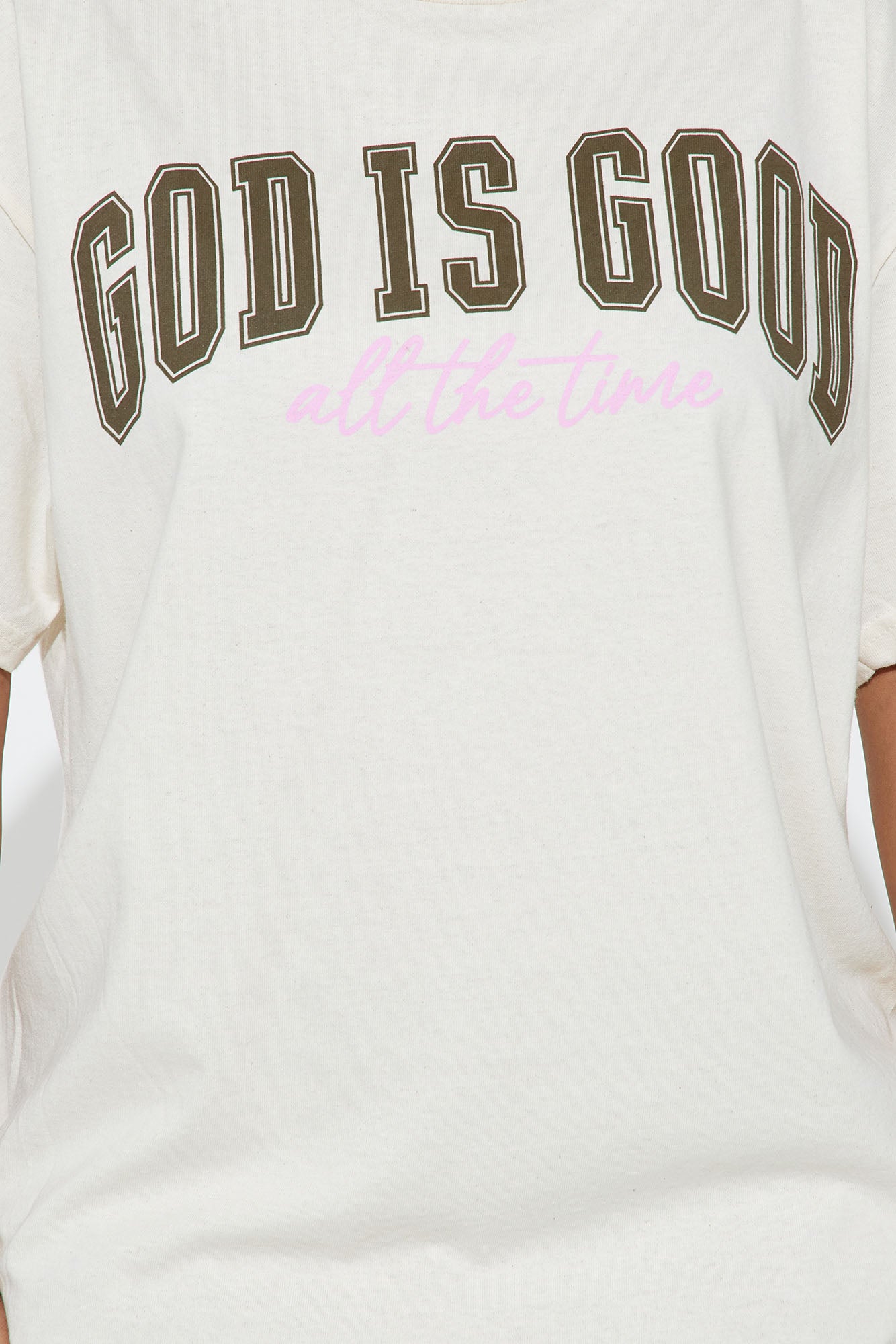 God Is Good Oversized Tee - Natural - Image 3