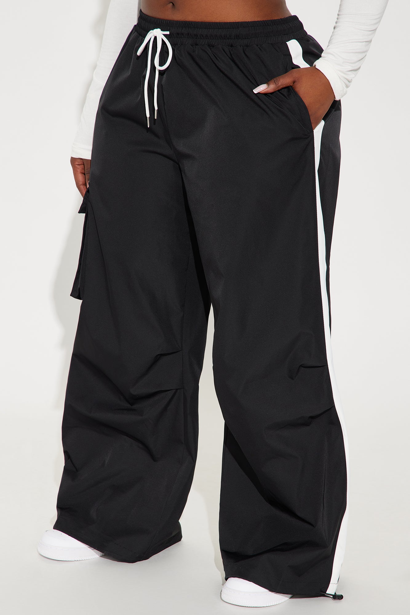 Catch Up On Me Windbreaker Track Jogger - Black/combo - Image 5