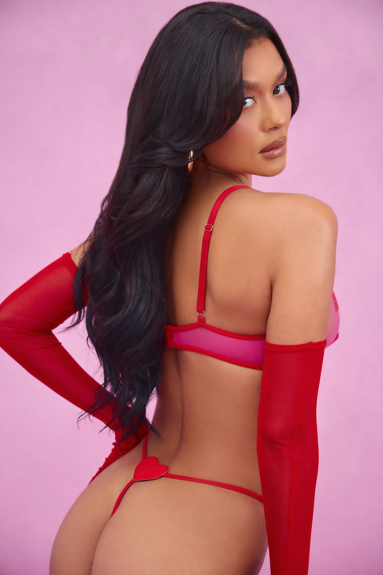 Bree Sweet Heart 2 Piece Set - Fuchsia/combo - Image 3