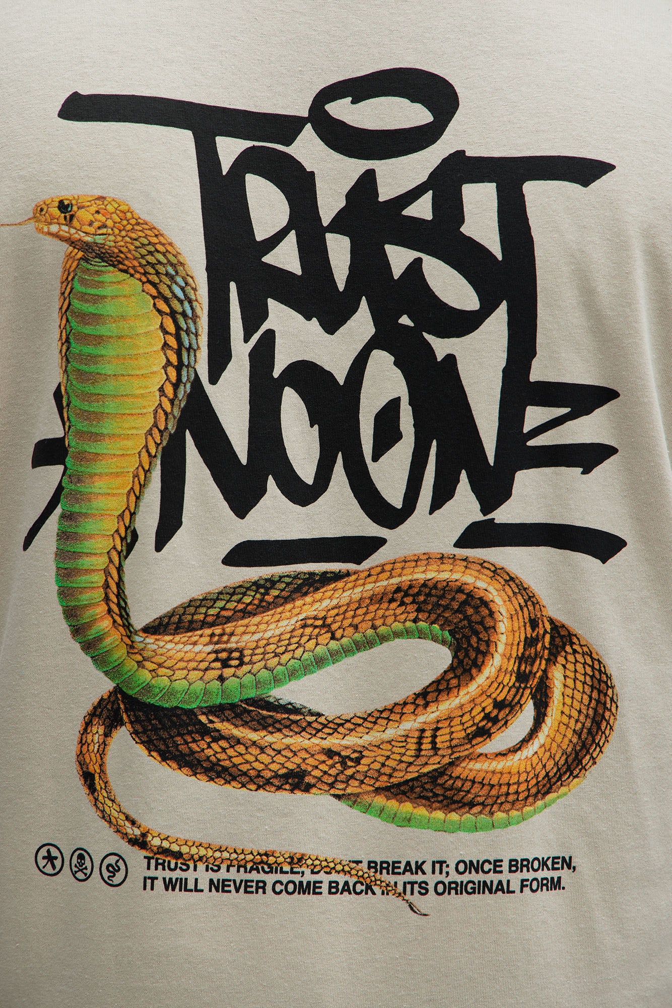 Beware Of Snakes Short Sleeve Tee - Tan - Image 10