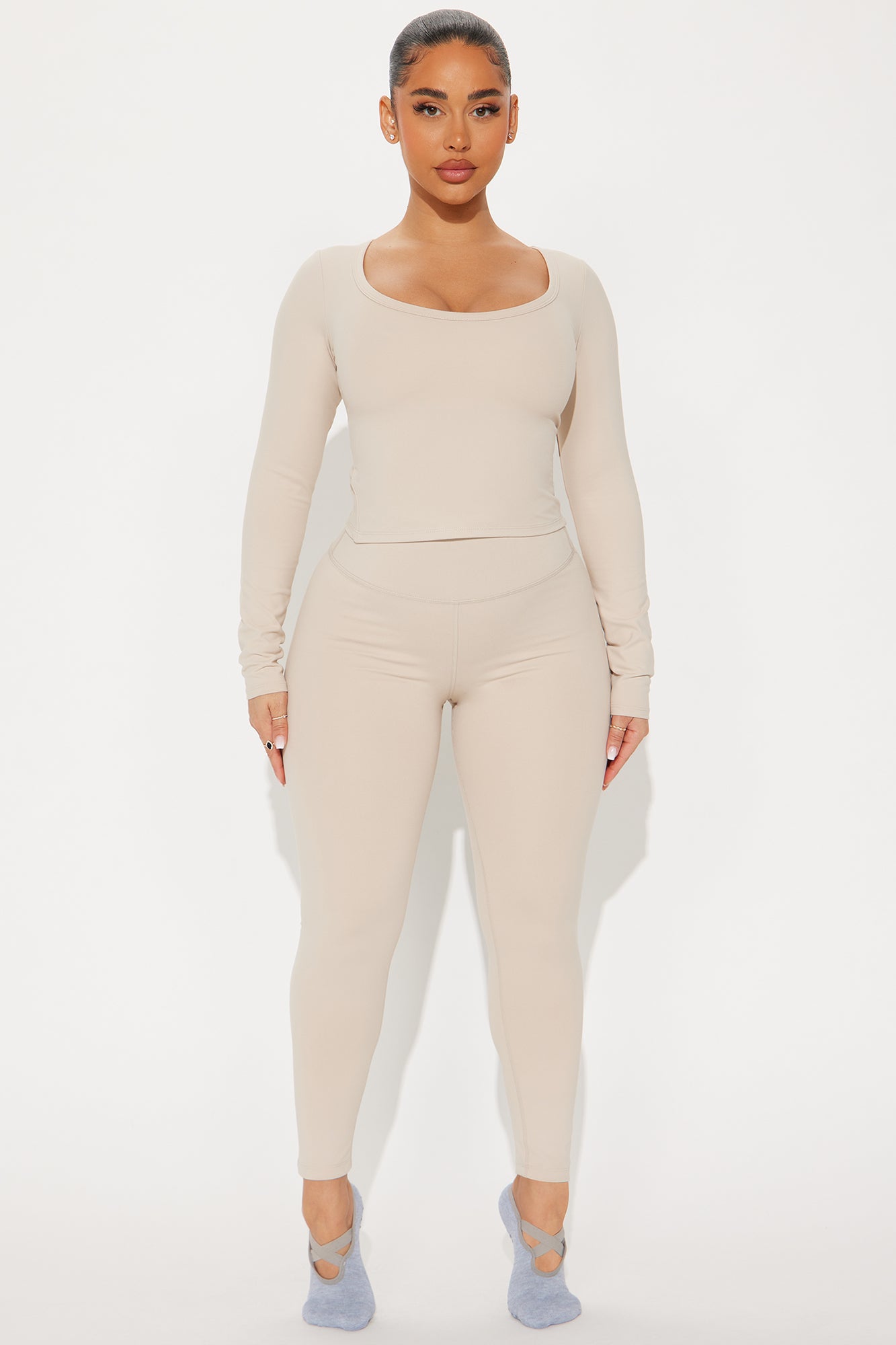 Sutra Style Super Soft Active Top - Light Taupe - Image 4