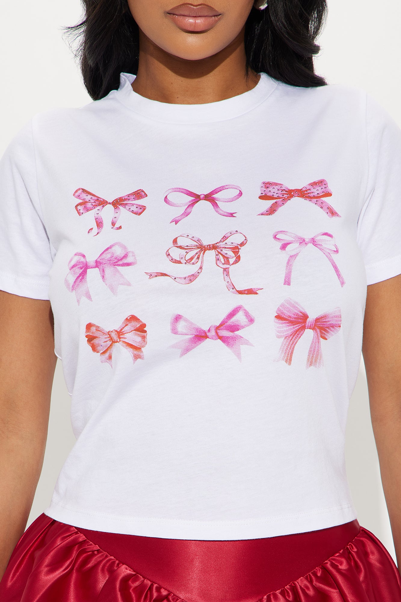 Yours Truly Bow Tee - White - Image 4