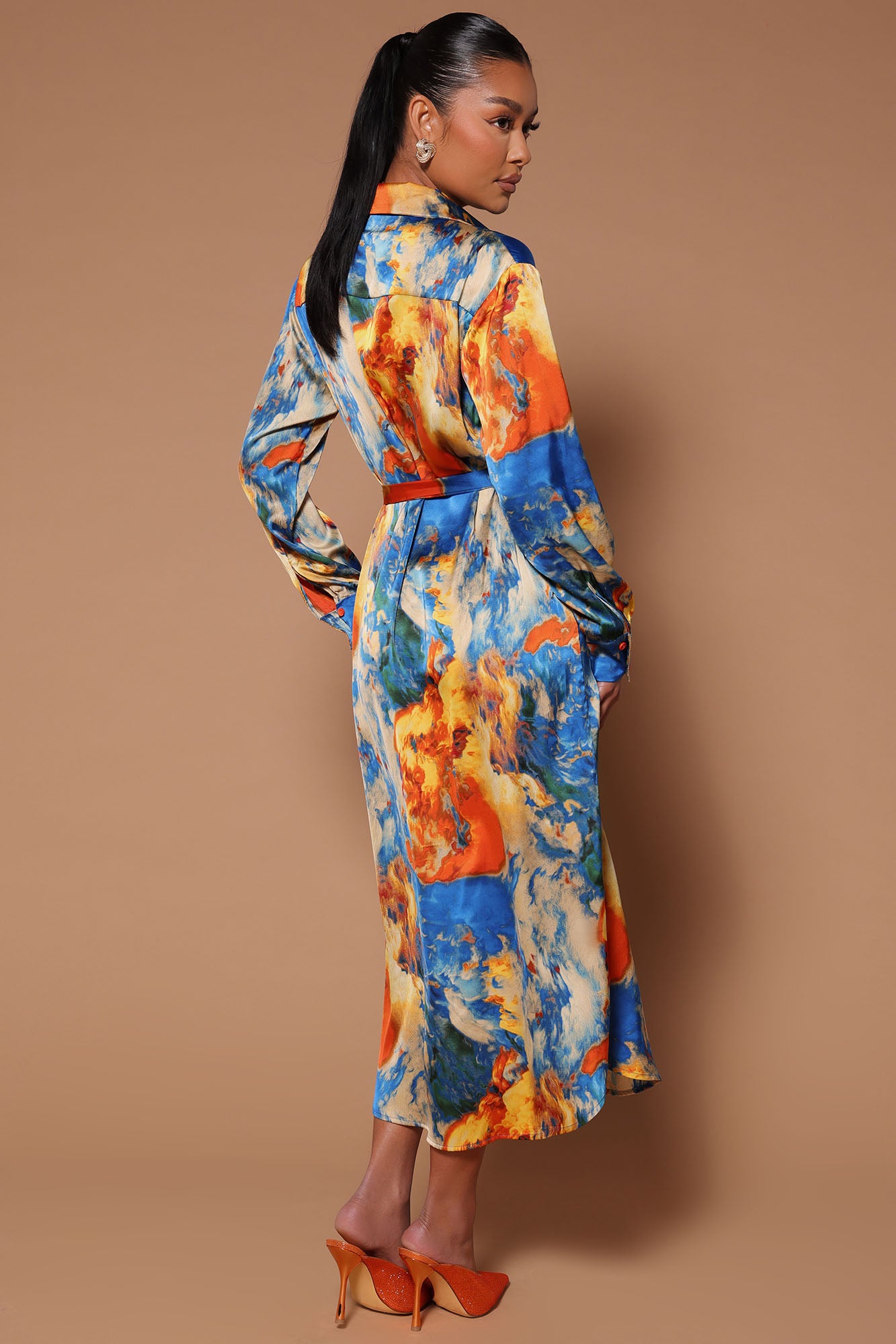 Valerie Satin Midi Dress - Royal/combo - Image 4