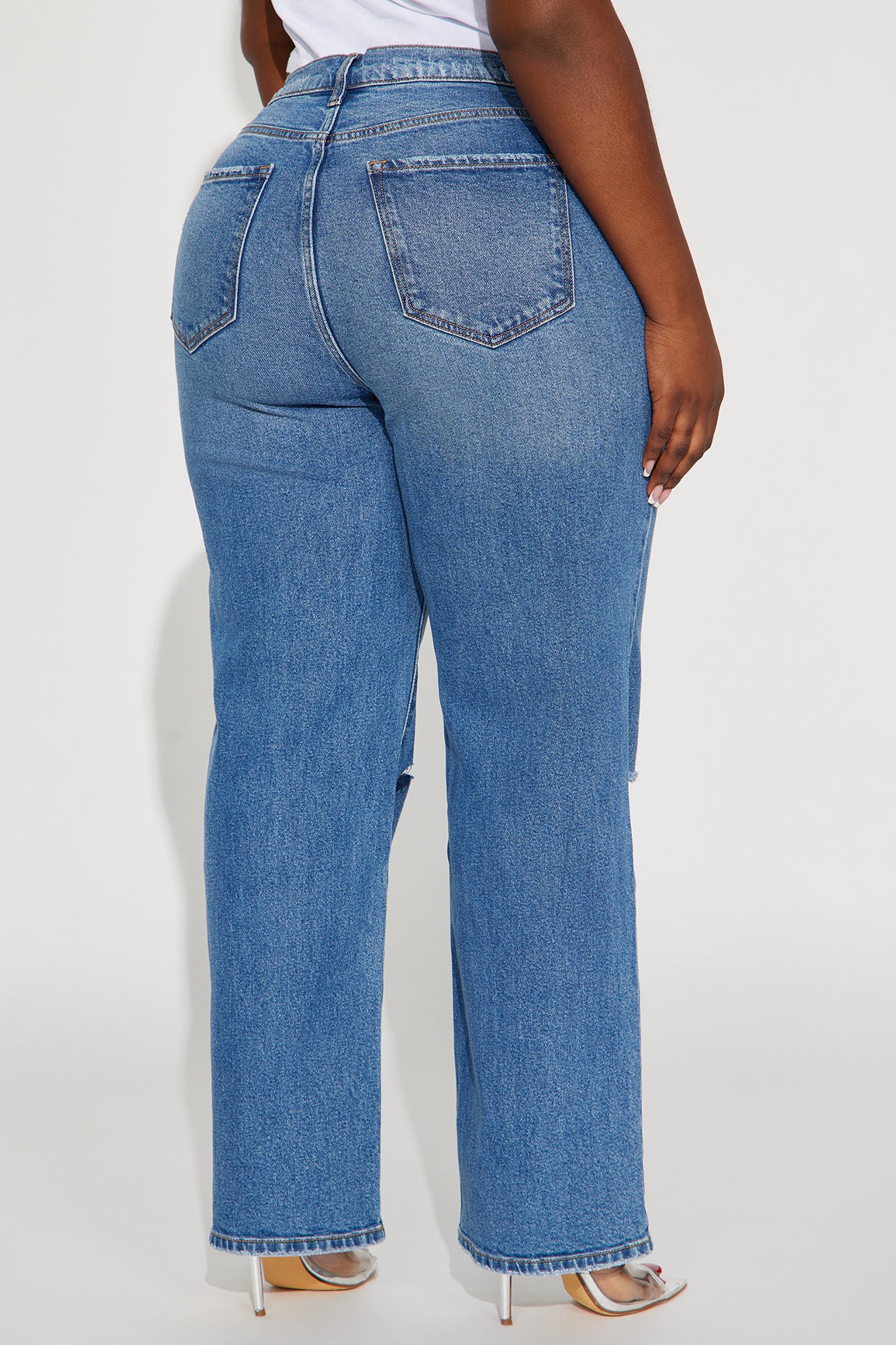 Cut Above The Rest Ripped Straight Leg Jeans - Medium Wash - Image 8