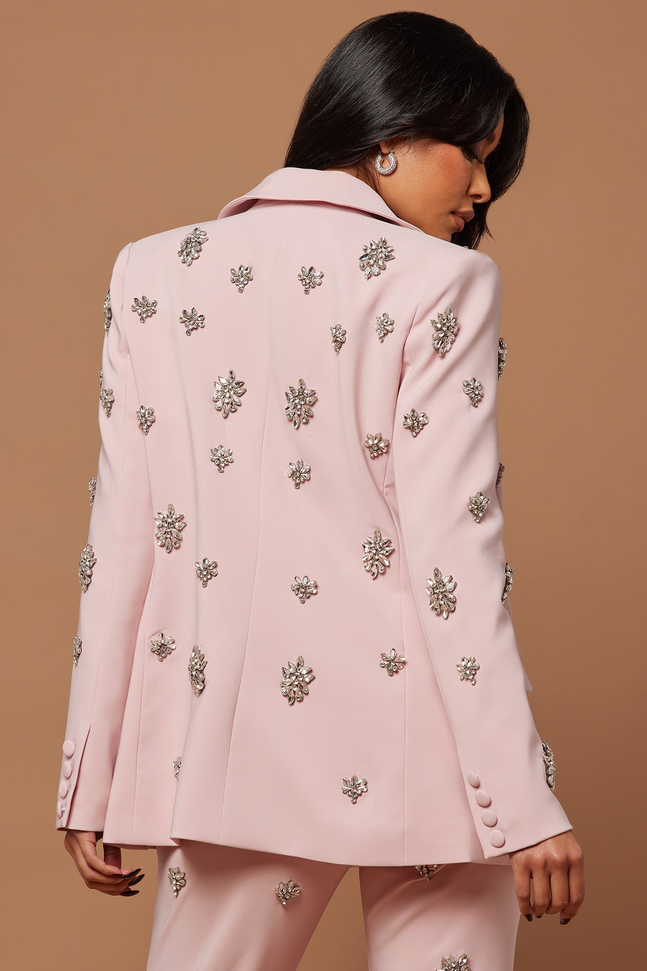 Verona Embellished Single Breasted Jacket - Rose - Image 4