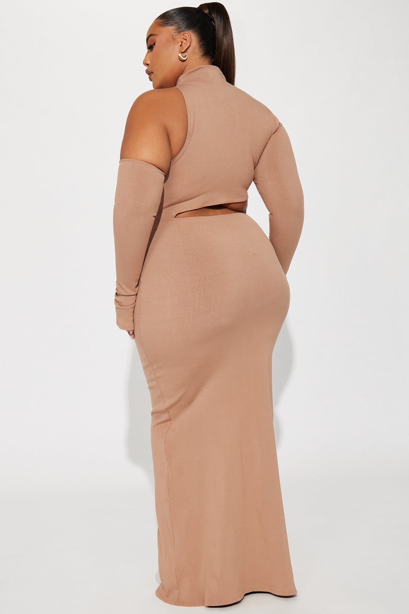 Angelina Snatched Maxi Dress - Nude - Image 6