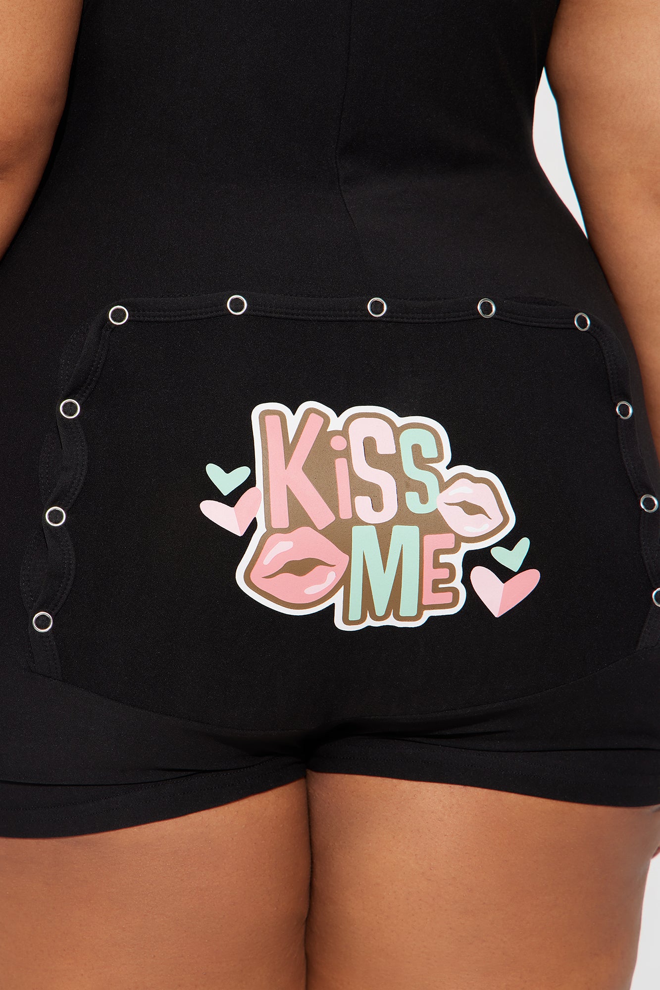 Kiss Me PJ Romper Onesie - Black - Image 6