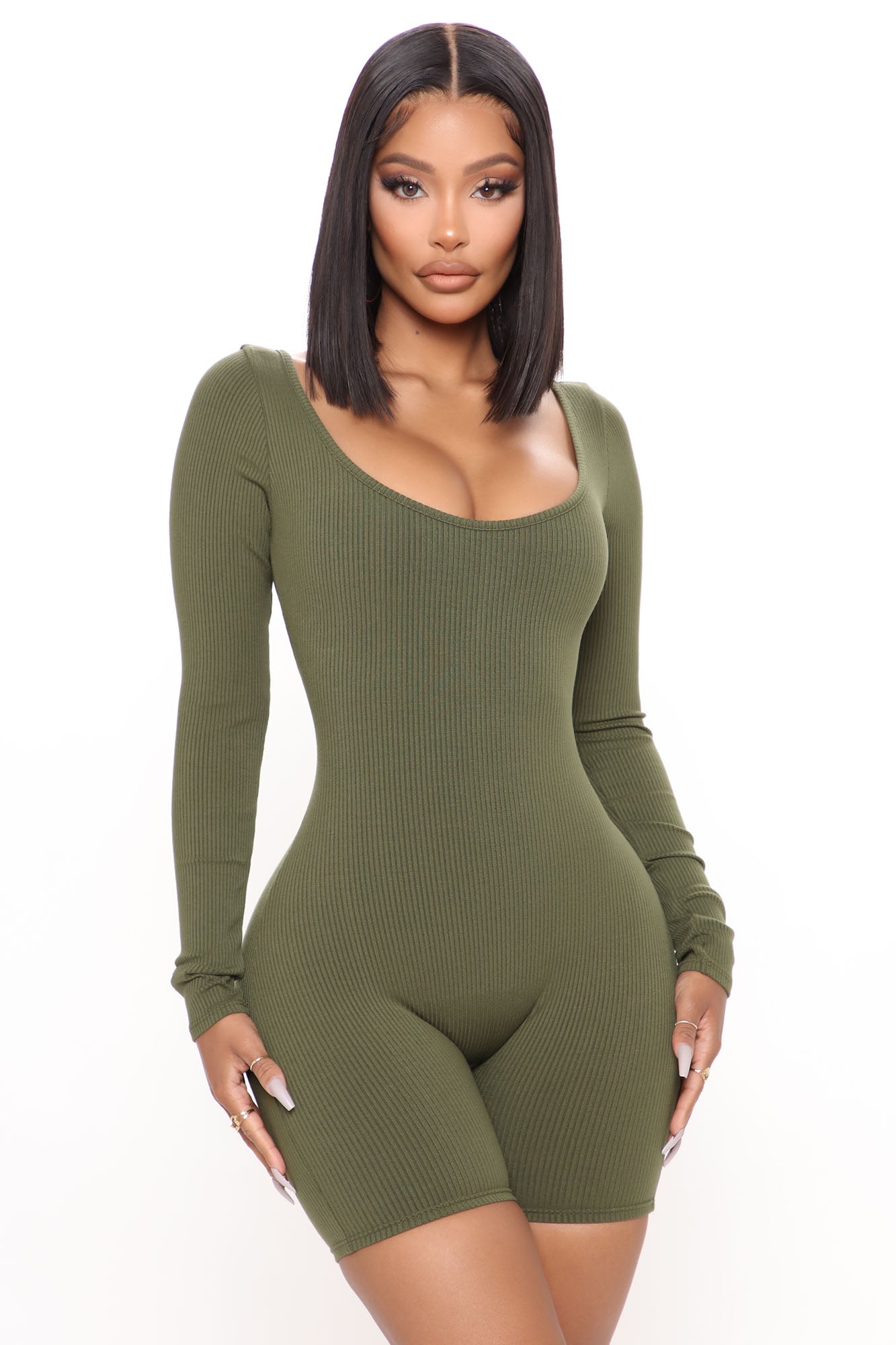 Daisy Snatched Romper - Olive - Image 3