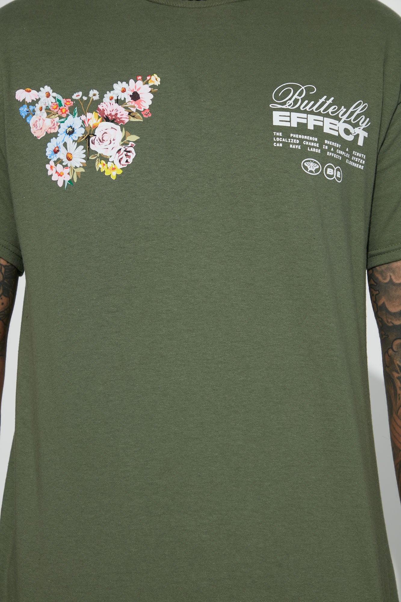 Butterfly Effects Short Sleeve Tee - Olive - Image 6