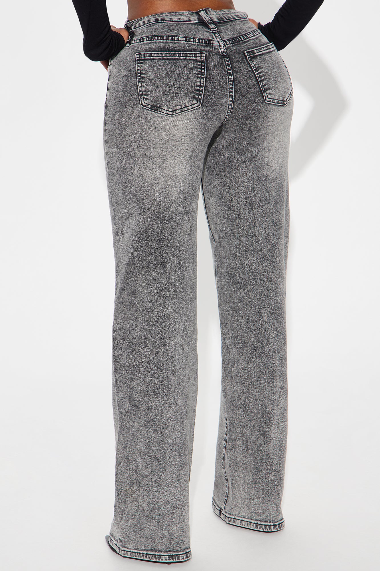 Vita Low Waist Stretch Baggy Jeans - Grey - Image 3