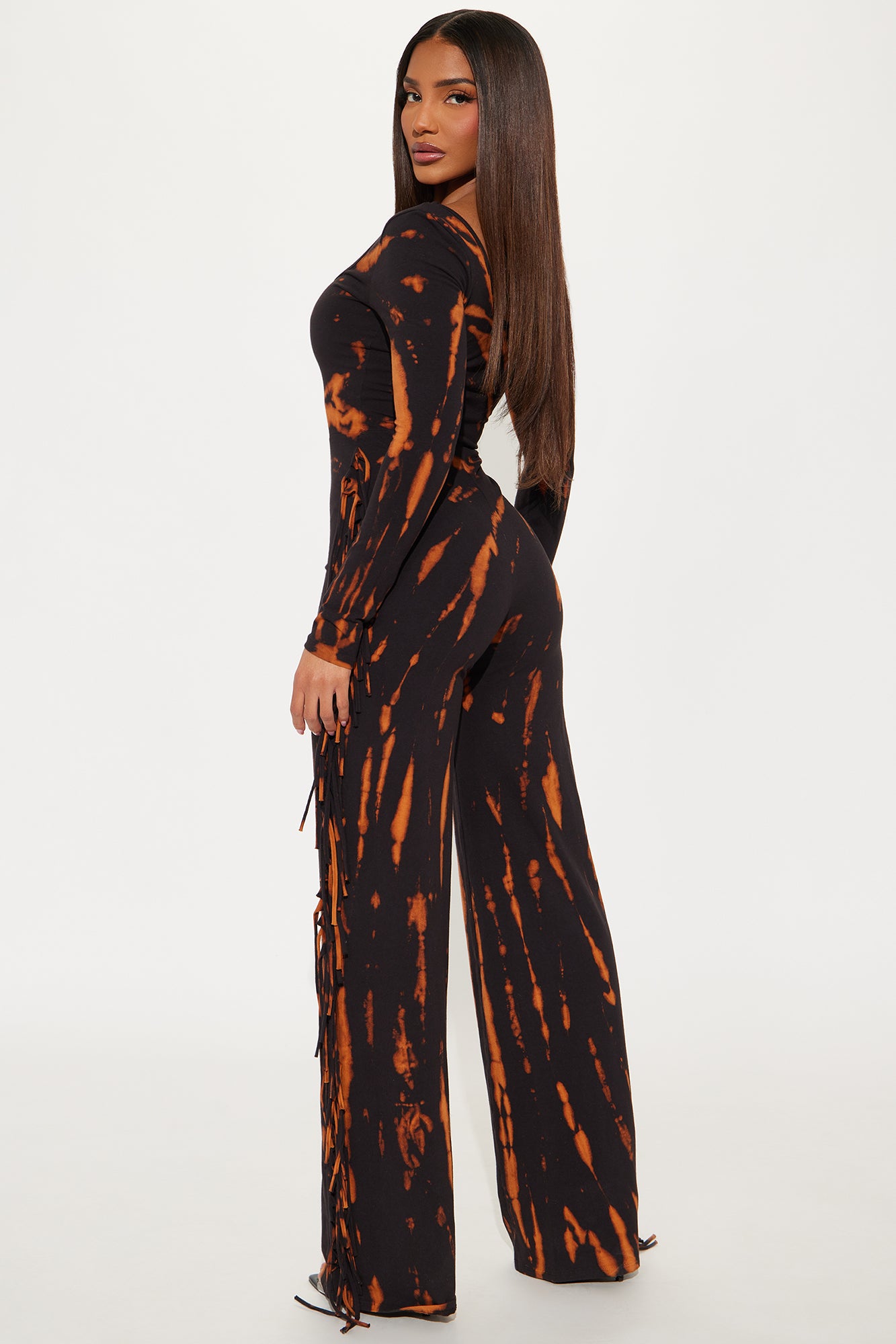 While We Wait Long Sleeve Jumpsuit - Black/combo - Image 3