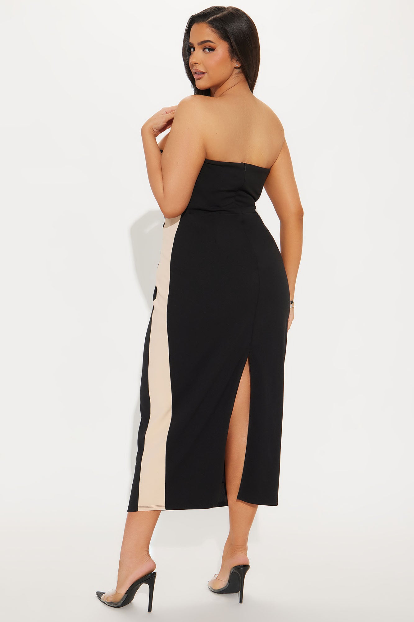 Vanya Strapless Midi Dress - Black/combo - Image 6