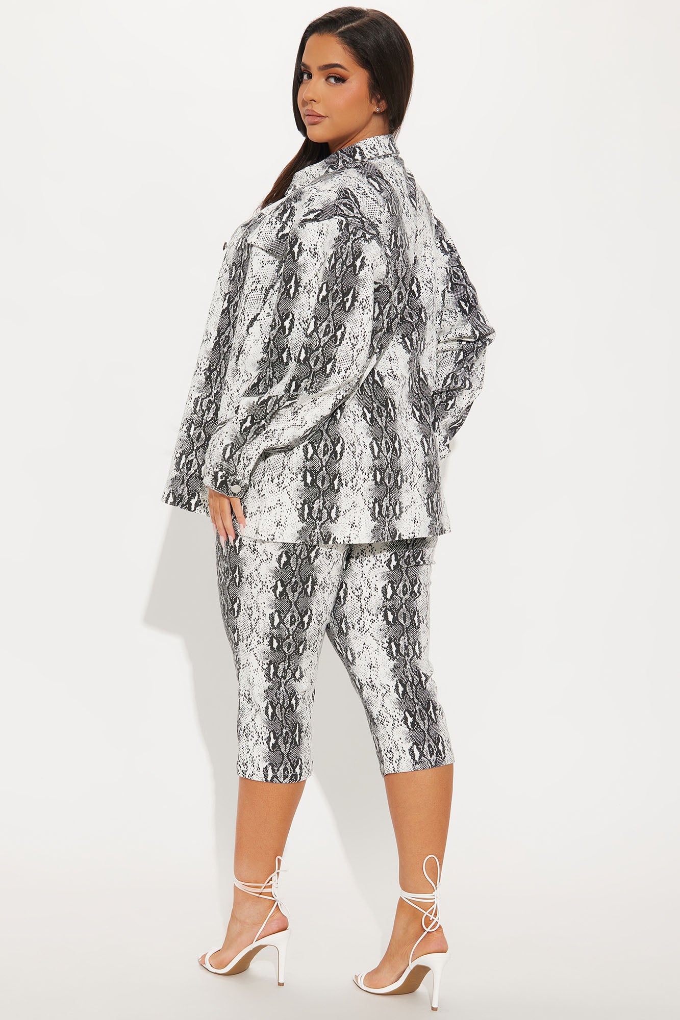 Blanca Snake Print Capri Set - White/combo - Image 7