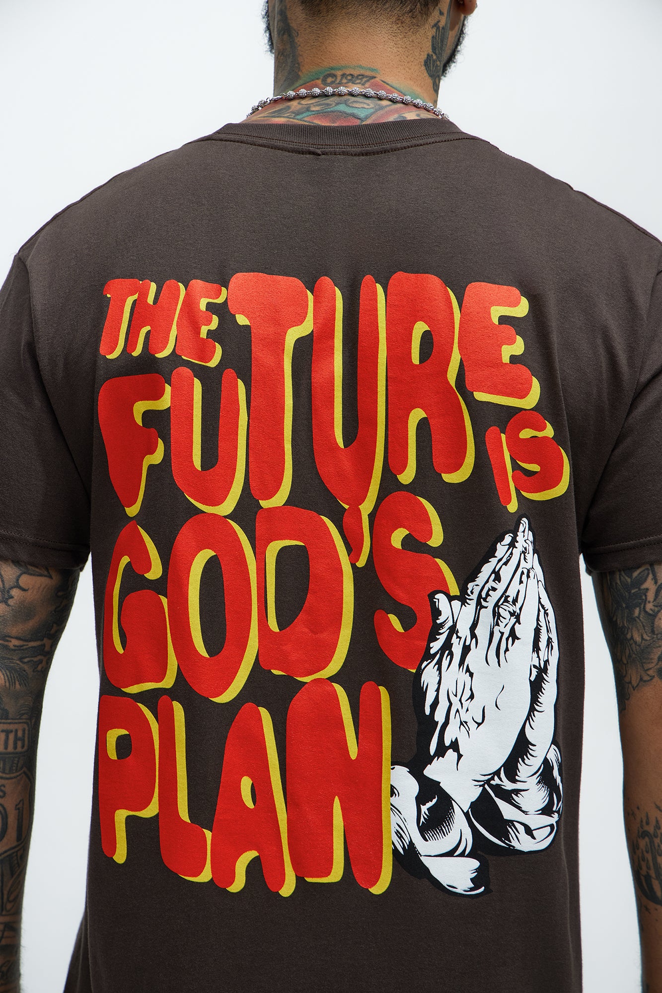 The Future Is God's Plan Short Sleeve Tee - Brown - Image 5