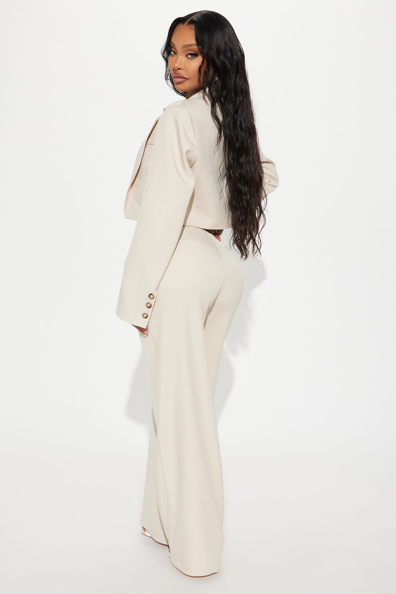 Booked And Busy Blazer Pant Set - Taupe - Image 3