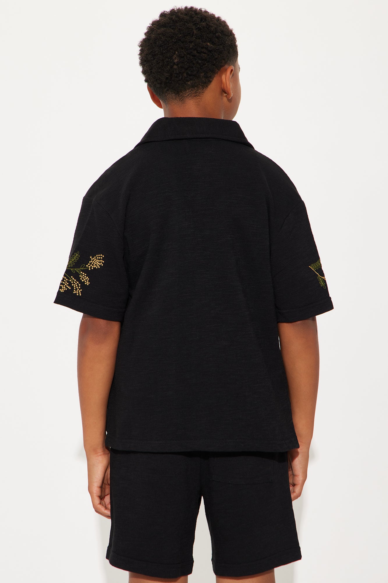 Mini Berries And Blooms Embroidered Shirt - Black - Image 4