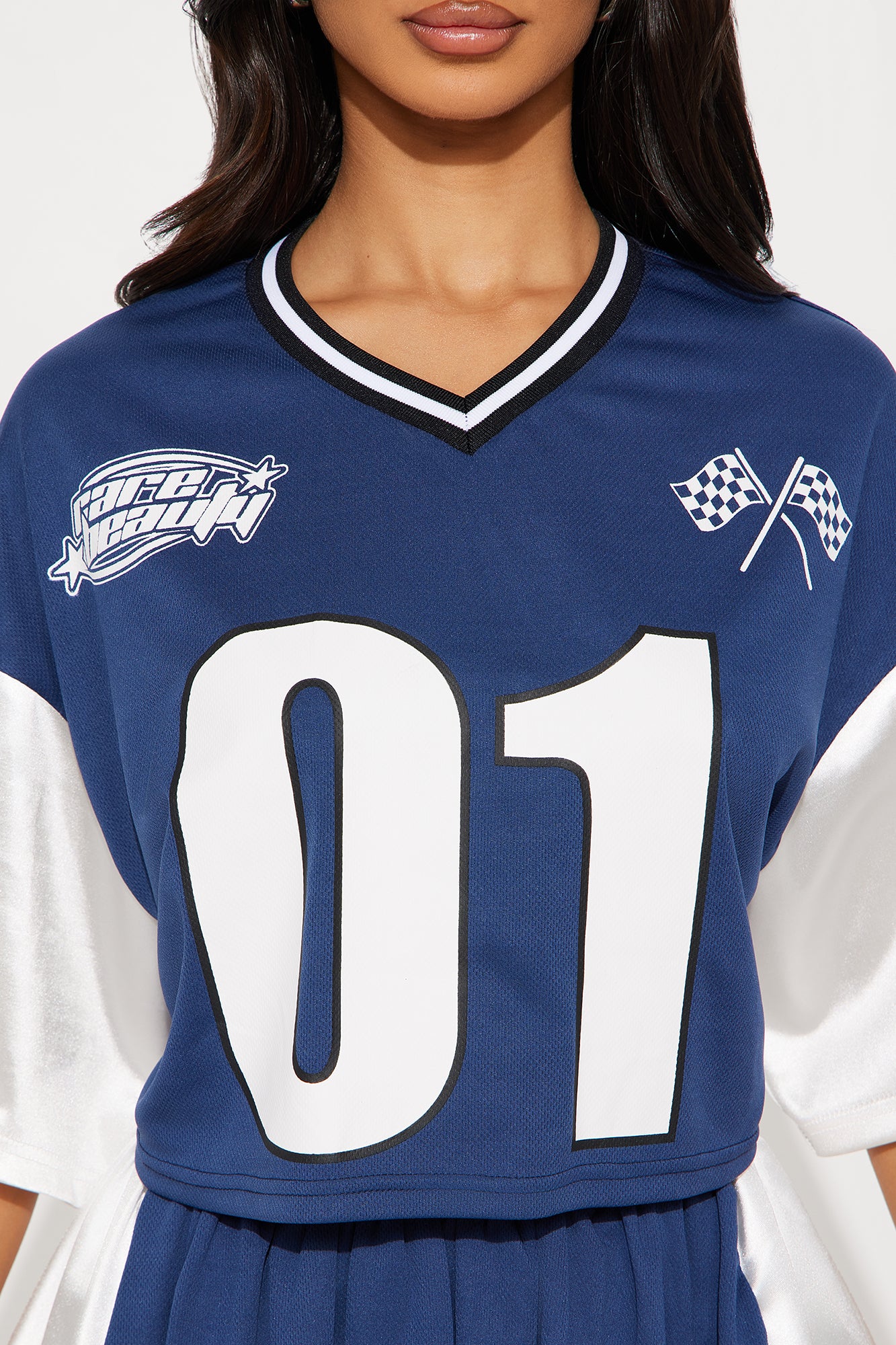 Sporty Bubble Skirt Set - Navy/combo - Image 3