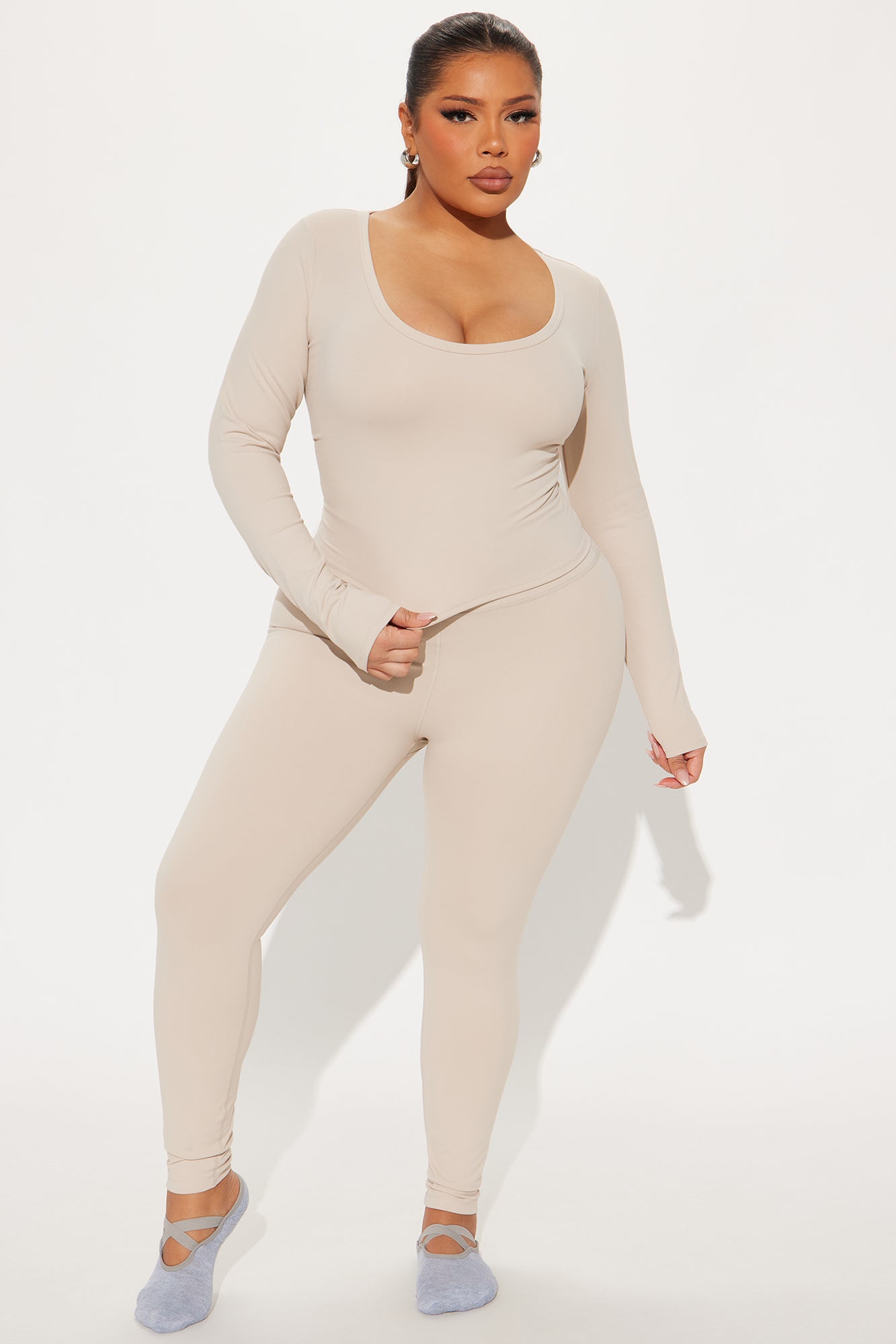 Sutra Style Super Soft Active Top - Light Taupe - Image 6
