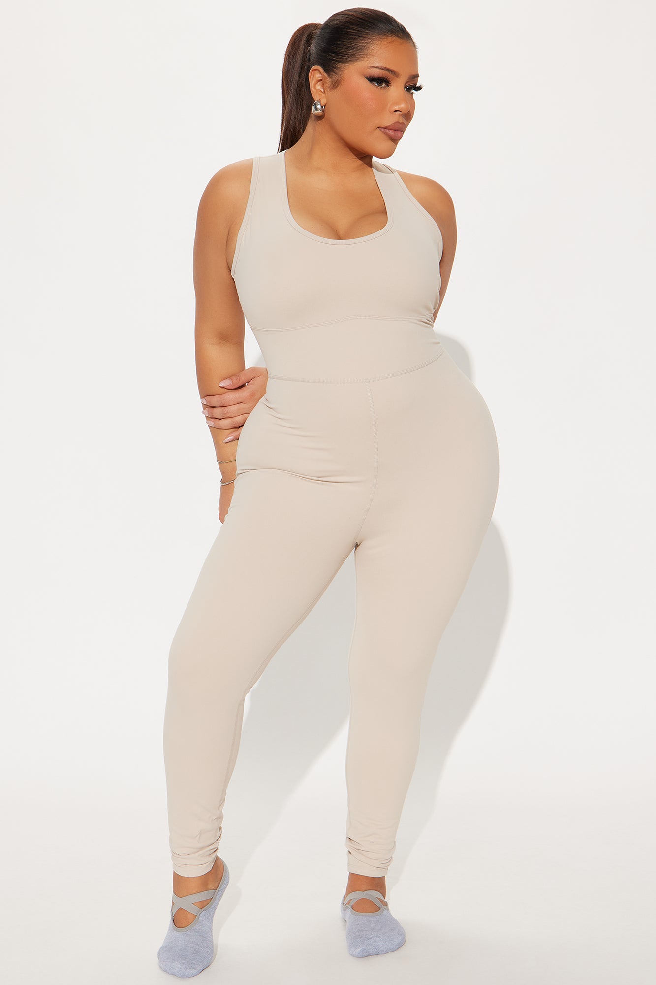 Natural Curve Super Soft Active Jumpsuit - Light Taupe - Image 6