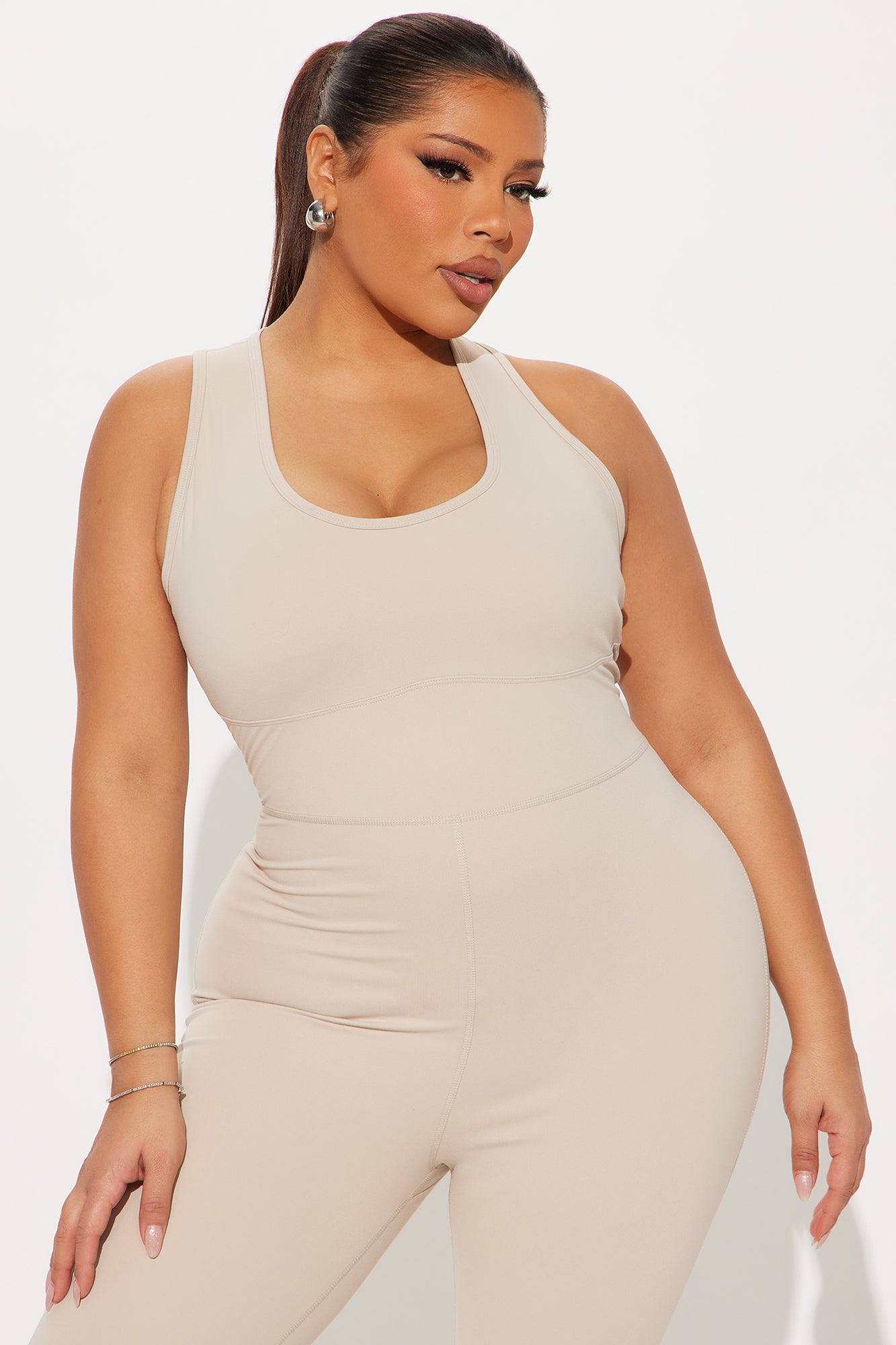 Natural Curve Super Soft Active Jumpsuit - Light Taupe - Image 7