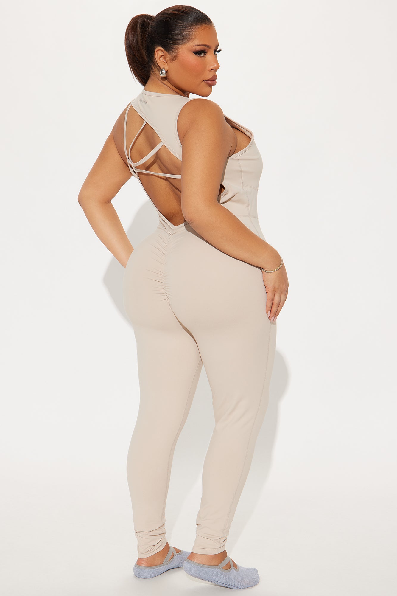 Natural Curve Super Soft Active Jumpsuit - Light Taupe - Image 9