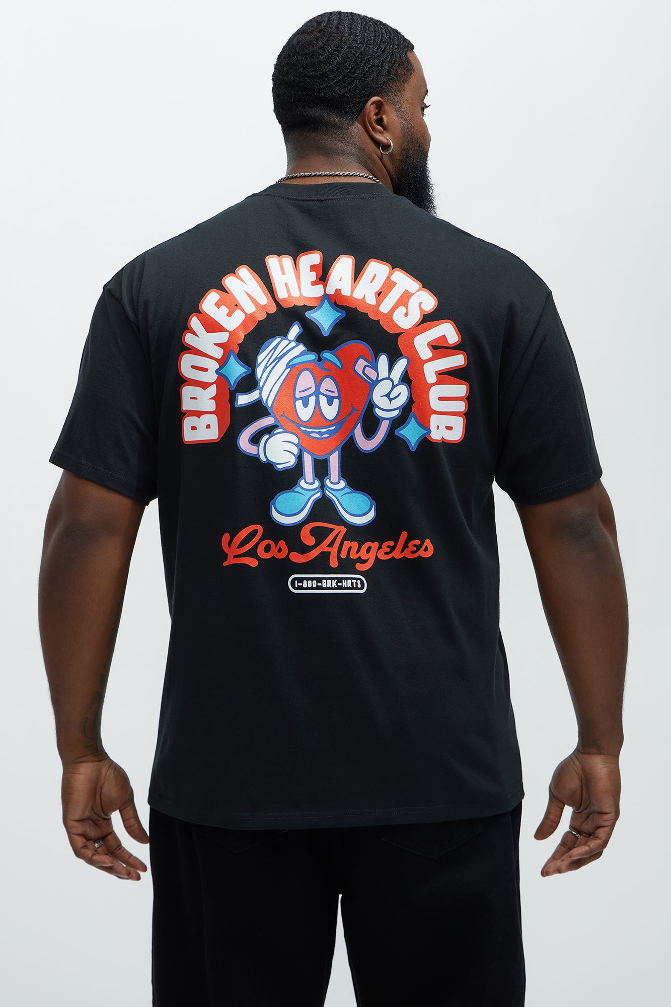 Broken Hearts Club LA Short Sleeve Tee - Black - Image 8