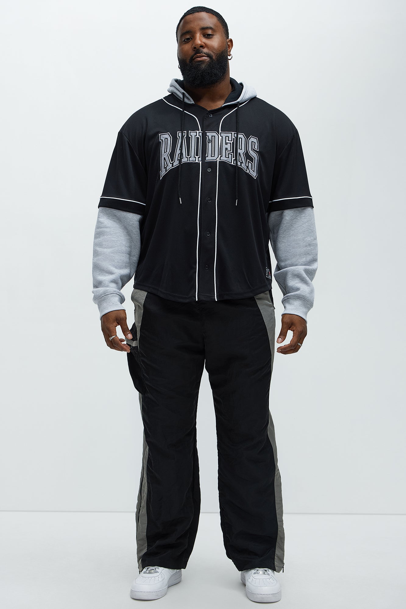 Raiders Clean Up Baseball Hoodie - Grey/Black - Image 6