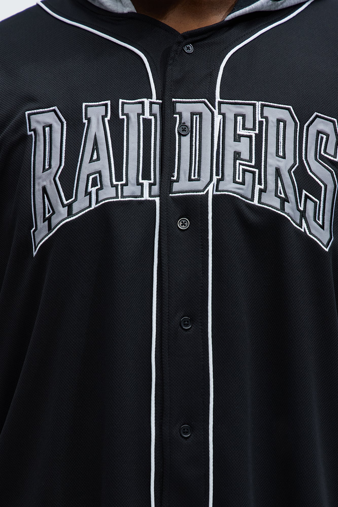Raiders Clean Up Baseball Hoodie - Grey/Black - Image 7