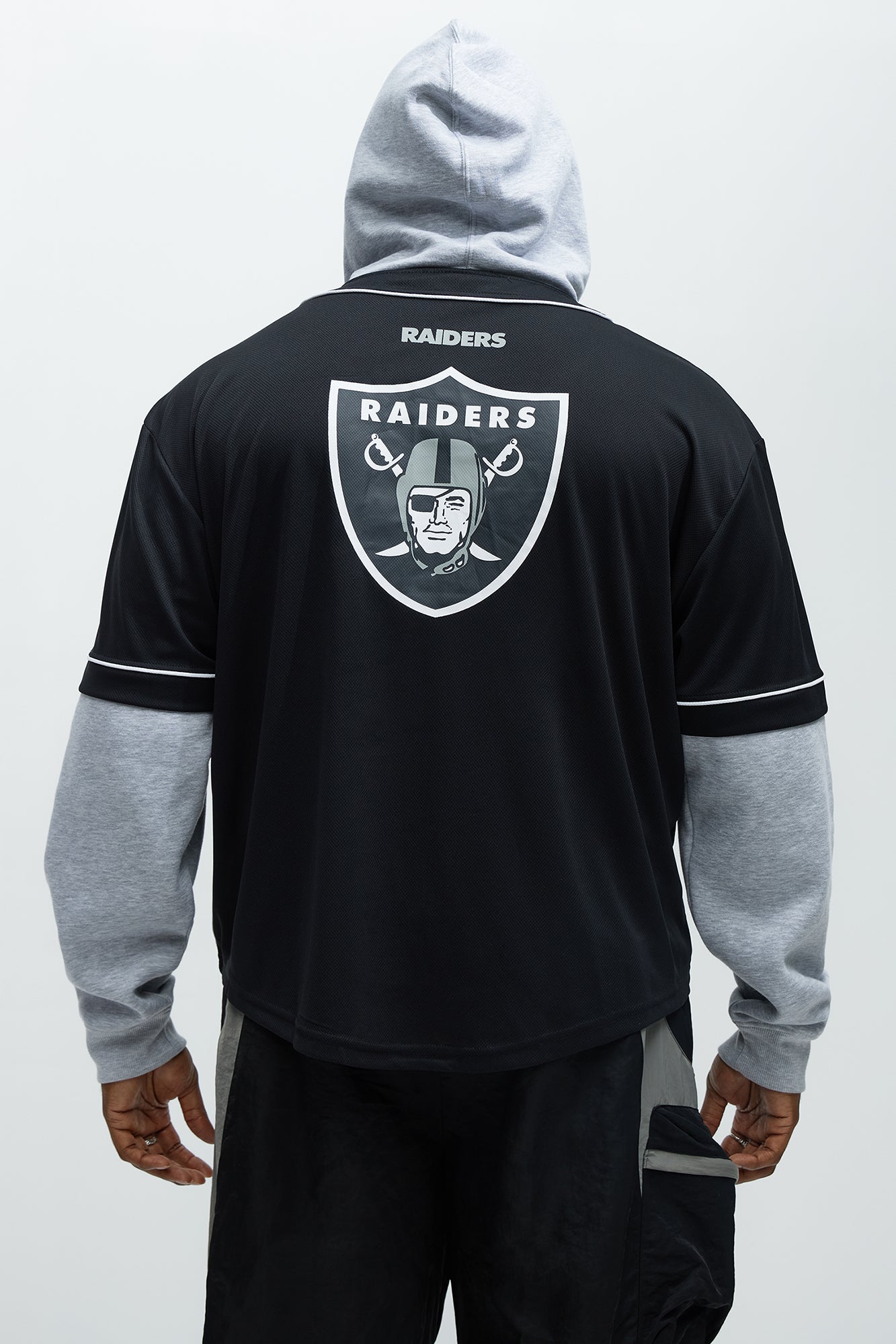 Raiders Clean Up Baseball Hoodie - Grey/Black - Image 9