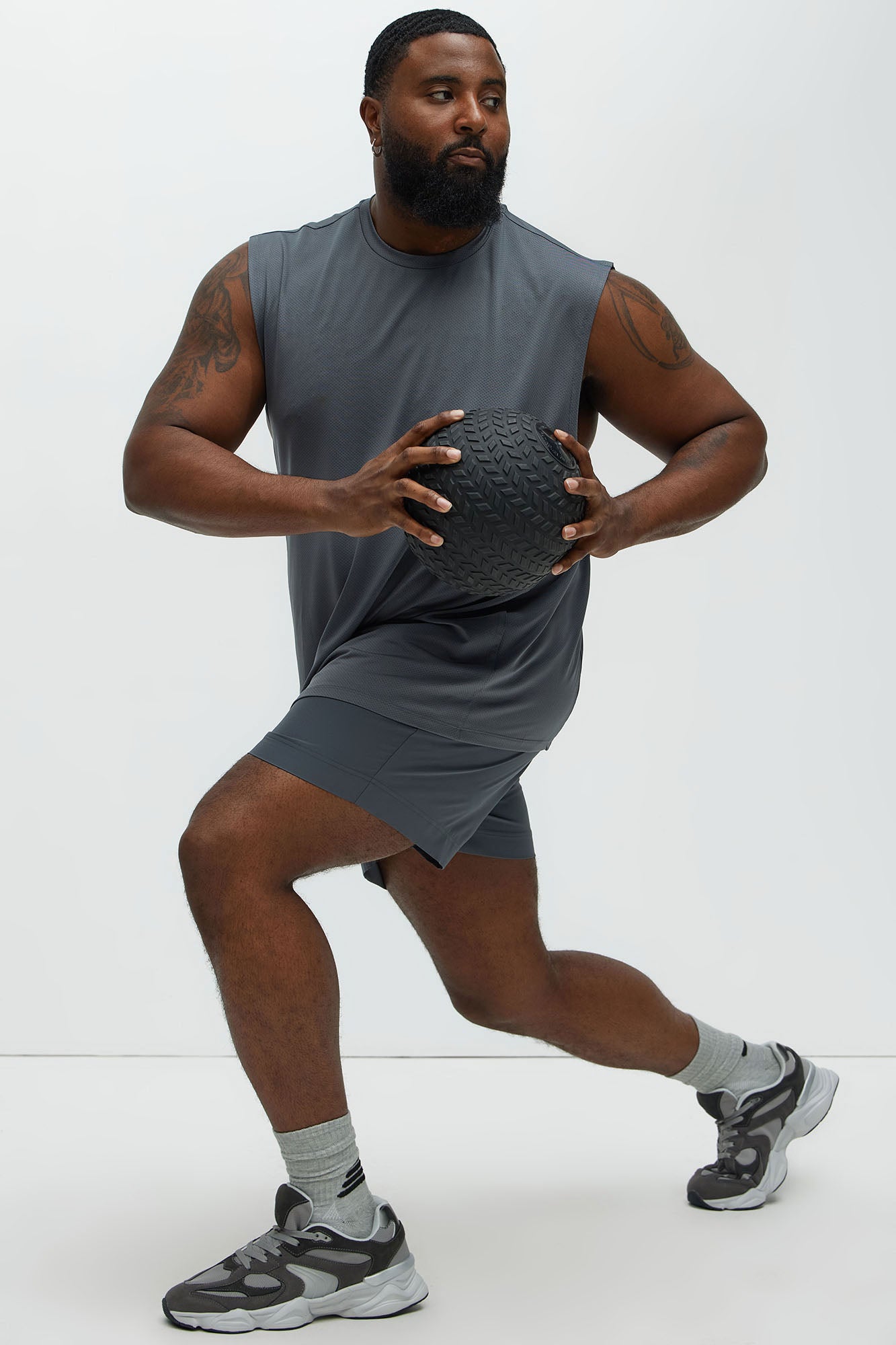 Vital Active Cut Off Tee - Charcoal - Image 6
