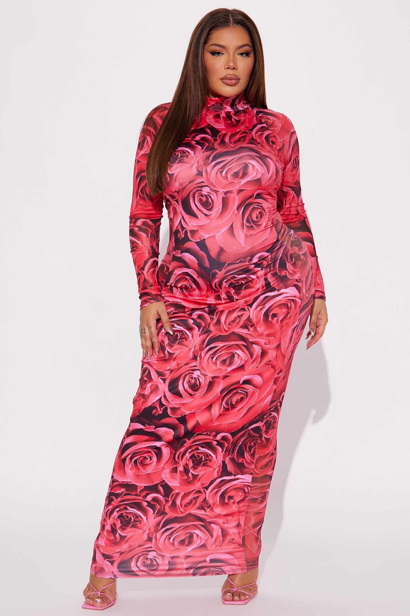 Smell The Roses Maxi Dress - Red/combo - Image 9