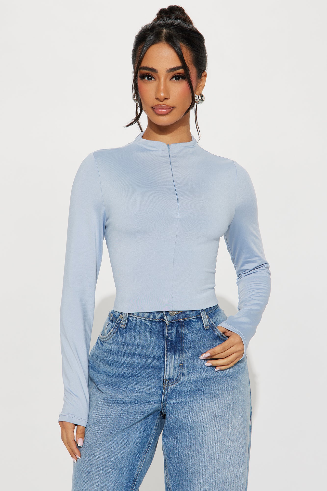 Weekend Vibes Zip Up Top - Blue - Image 3