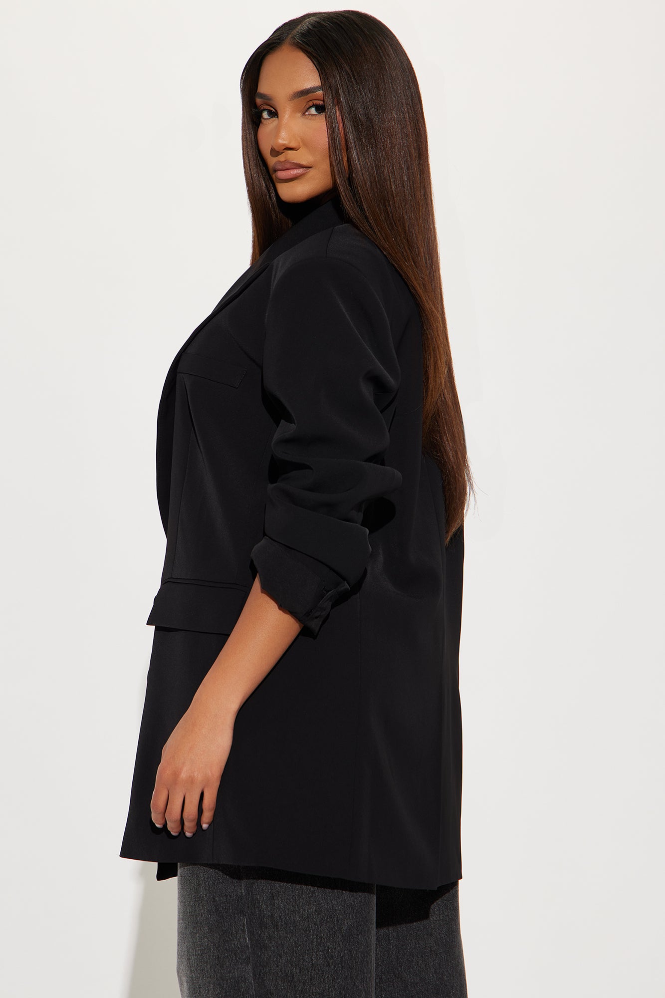 High Returns Oversized Blazer - Black - Image 4