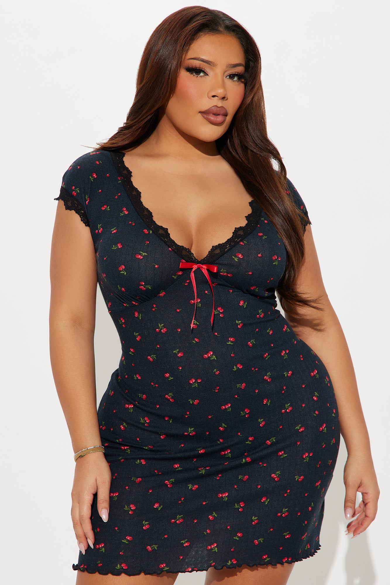 Cherie Amour Pointelle Mini Dress - Black/combo - Image 5