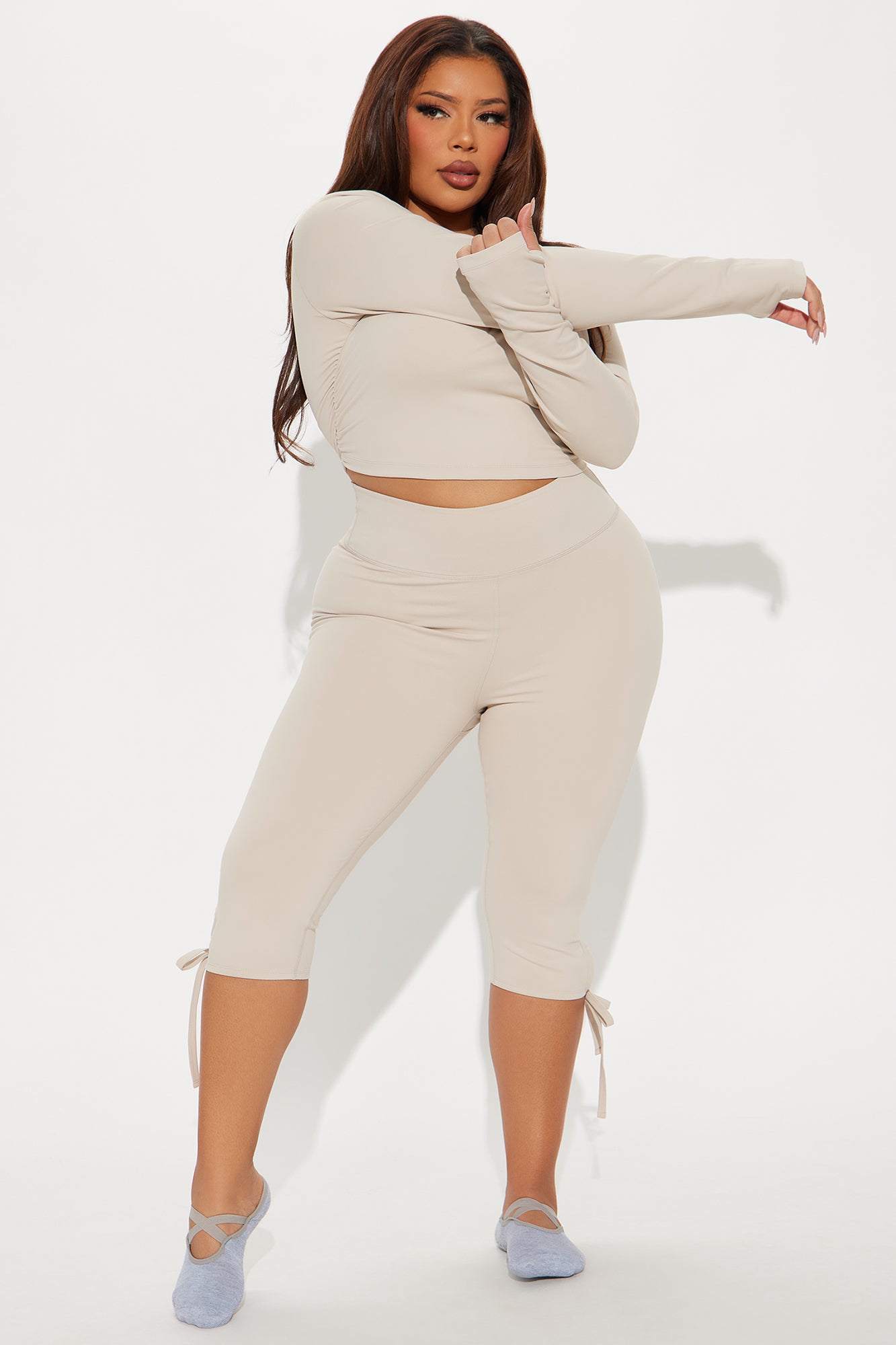 Pirouette Super Soft Active Capri - Light Taupe - Image 6