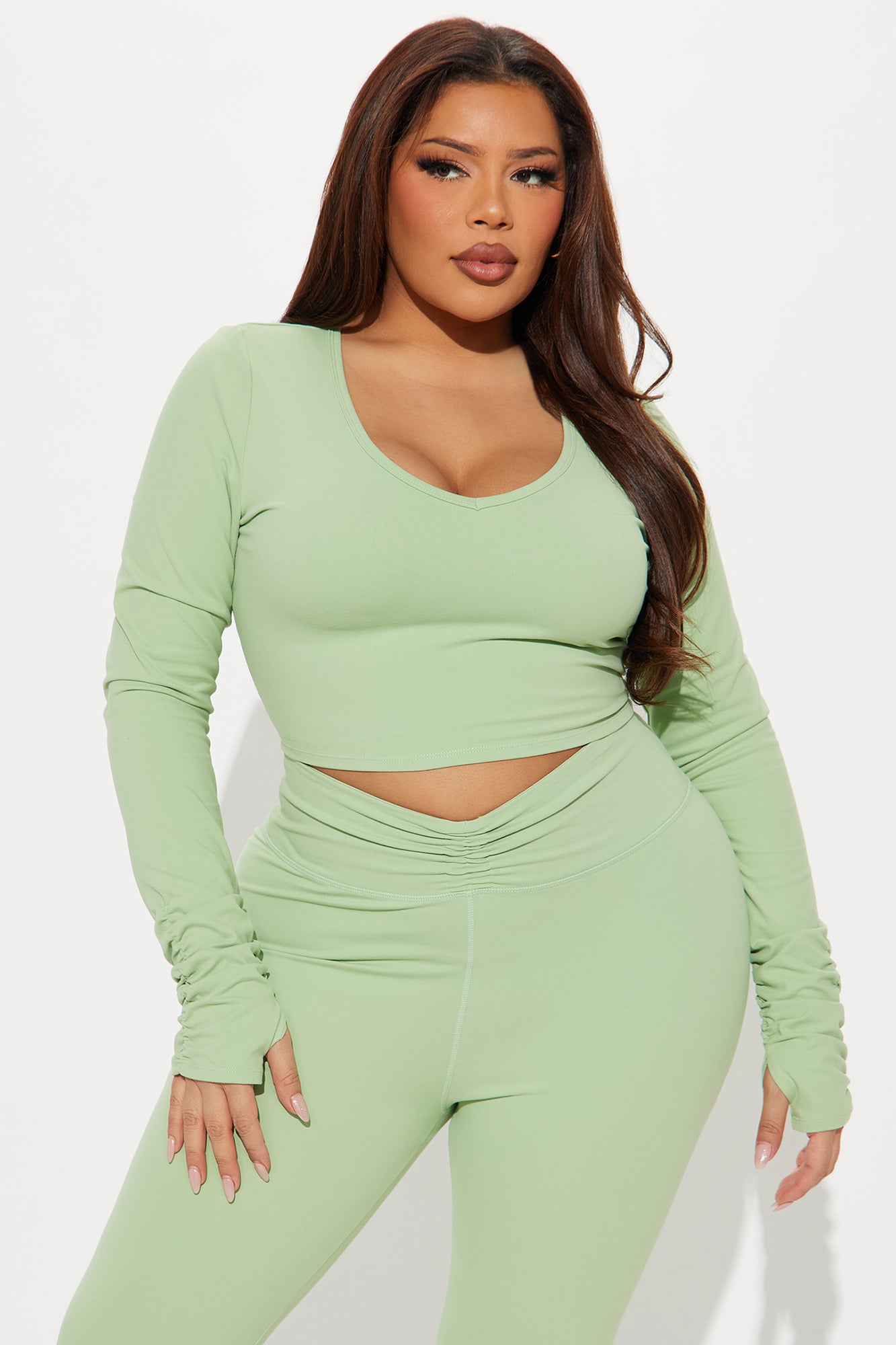 Barre Baddie Super Soft Active Top - Sage - Image 5